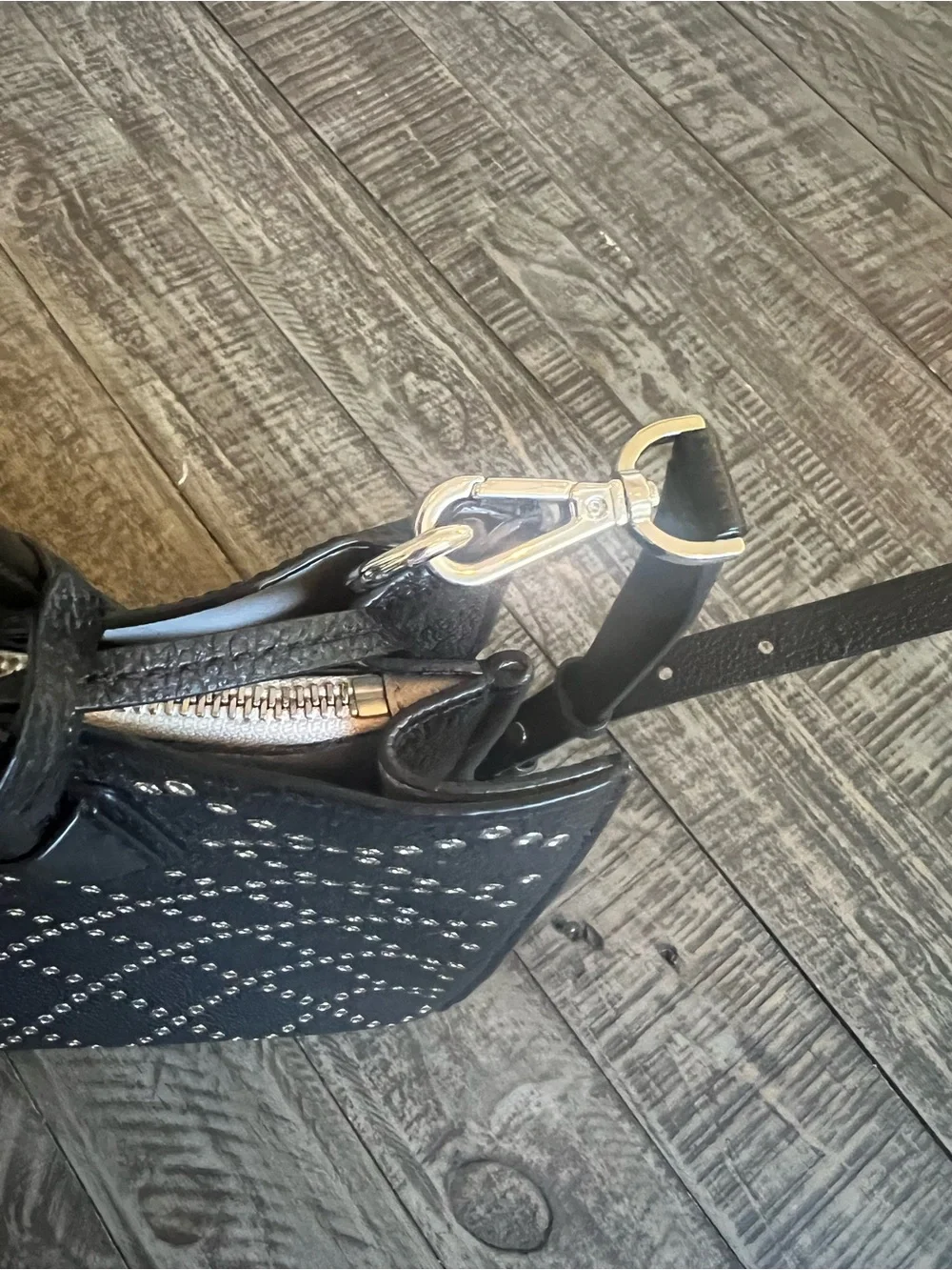 Michael Kors Black Leather Eyelet Tote